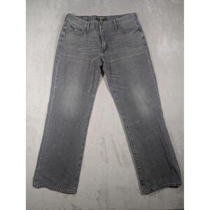 Lucky Brand 181 Relaxed Straight Jeans Mens 38x32 Gray Medium Wash Stretch Denim